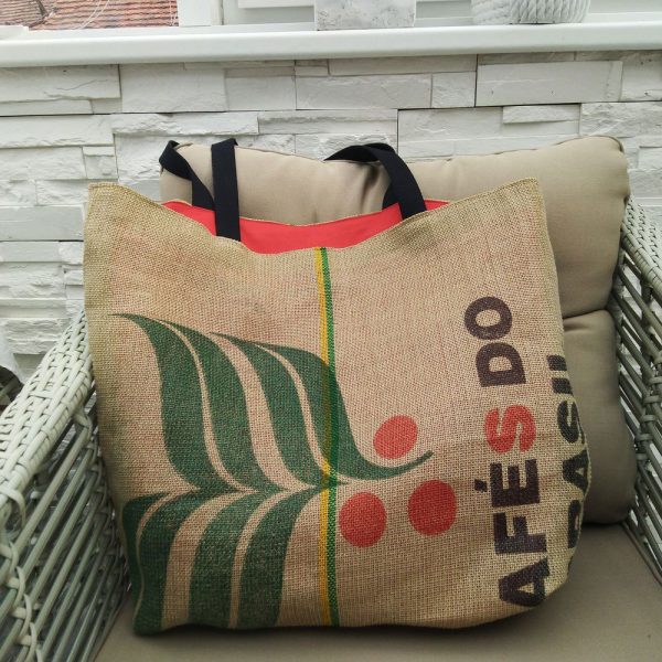 Jutová taška – Kávový list červená