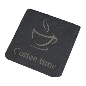 Gravírovaný podtácek Coffee Time, břidlice, 1ks
